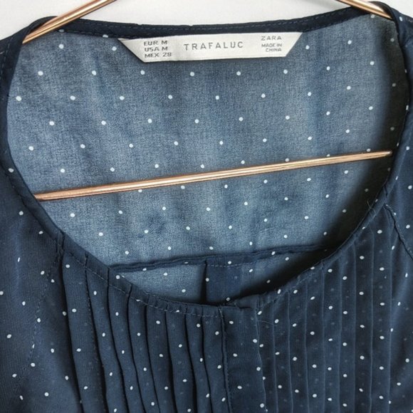 Zara • Trafaluc Polka Dot Pleated Blouse - Picture 6 of 8